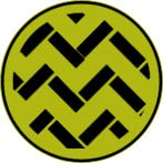 Gr&uuml;nes Rundsymbol mit schwarzem Muster als Icon f&uuml;r Naturb&ouml;den